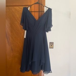 NWT Azazie A-line navy dress